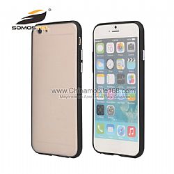 Fundas TPU+PC Con Aro Botones metales cubierta posterior transparente caso para iphone7 plus