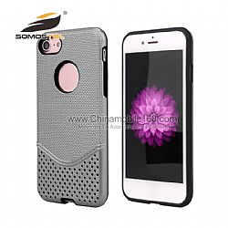 New TPU + PC Hole Phone Back Case Grid breathable Cover Case For iPhone 7 plus