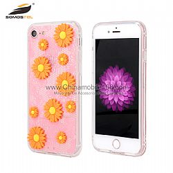 Funda PC+TPU Con Dianmantes en Orillas y Dibujo Mirasol caso para iphone 7