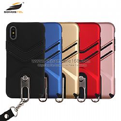 Wholesale TPU+ PC rubber ring stand phone protector with silky touch for Iphone 7G/X