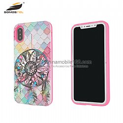 Cascasa mandala con iluminacion arcoiris TPU+PC combo rabbit TPU case para IphoneX