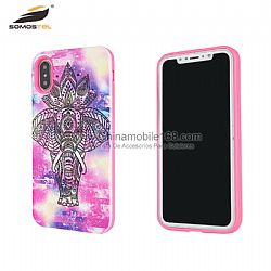 Wholesale 2 in 1 hybrid rabbit grain 3D relief phone case