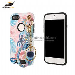 Lightweight TPU+PC 3D pattern bling chain hybrid case for Iphone6/7/8