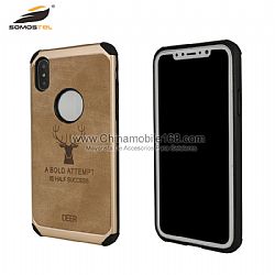Anti-fall 2 in 1 back cover with fawn design for IphoneX/XR