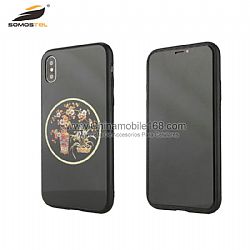 Anti-impact waterproof TPU + PC +glass case with bright pattern