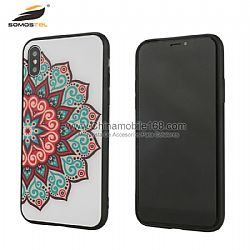 OEM TPU+PC hard back cover with printed flower pattern