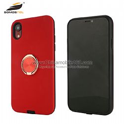 2 in 1 series rubberized tough case with CD line design and ring