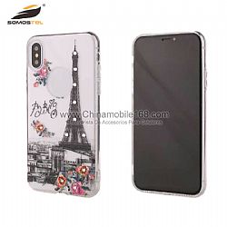 For IphoneXR/XS TPU glossy oil relief + drop diamond protector case