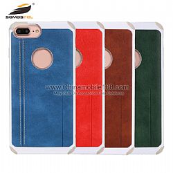 Elegant simple PU +TPU+PC combo phone protector