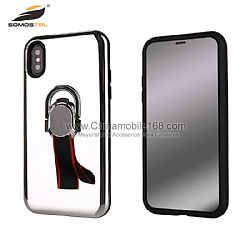 PC+TPU mirror phone cases with ring magnetic support