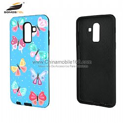 Wholesale rubberized TPU+PC hybrid protector case with spot UV pattern