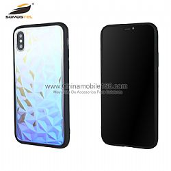 Electroplating hard TPU+PC blue ray protector case with diamond grain for IphoneX/XR