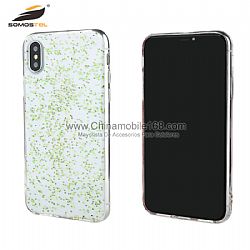 Ultra thin flexible TPU+Acrylic poky dot glitter epoxy protector case