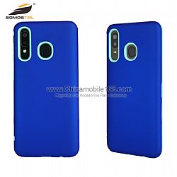 Pure color rubber oil hybrid protector case with invisible and unfoldable holder