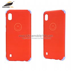 Anti-fingerprint dual layer protective case cover with smile face design