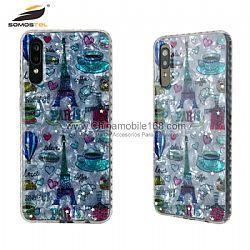 Funda Protectoras Para Celulares TPU+Acrilico En Dibujo De Papel  Concha Y Glue