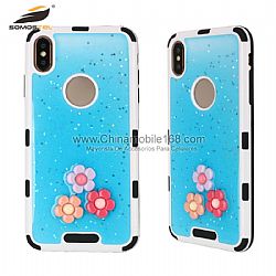 Mayoreo carcasas para celular epoxi TPU + PC con decoración floral para iPhone11Pro