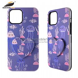 Funda 2 En 1 En Dibujo Relieve 3D UV Con Soporte Invisible De Espejo