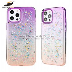 Beautiful Epoxy Glitter Graphic TPU+PC Clear Transparent Protector Case for Note20