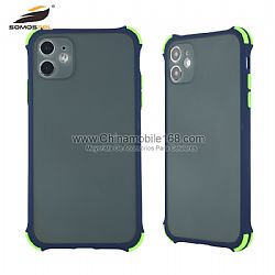 Funda Anti-Choque En Negro De Aceite De Goma Con Marco Brillante Para iPhone12