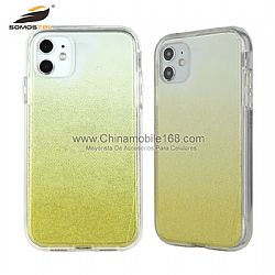 Funda TPU+PC 2 En 1 Alta Transparente Con Color Brillante Para iPhone12/iPhone12mini