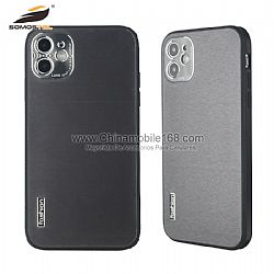 TPU + PC Case In Single Color With Metal Logo And Exact Camera Hole For iPhone12ProMax
