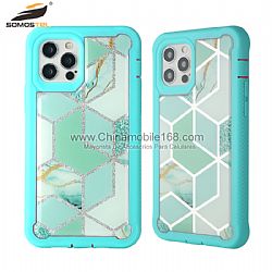 Funda TPU+PC Epoxy Anti-Choque Serie Golden E para iPhone 12/XR/XS