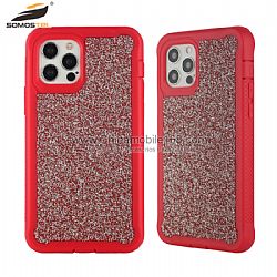 TPU+PC navigation Paste pearls phone case with glitter for iPhone12