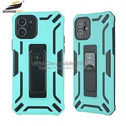 Funda TPU+PC En Color Espay Con Soporte Pelgable De Uso vertical y horizontal para iPhone