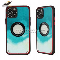 TPU + acrylic Case With Drawing and Logo Hole For iPhone12 / 12mini / 12Pro