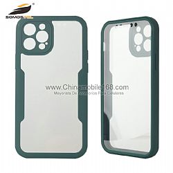 360 Funda TPU+PC de protección completa con color para iPhone12pro