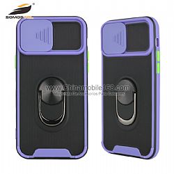 Funda Protección De Lente Deslizante Anti-Choque TPU+PC Con Anillo De Soporte