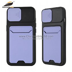 Funda Protección De Lente Deslizante Anti-Choque TPU+PC Y Ranura De Sacar Tarjeta Fácilmente
