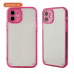 Estuche de transparente en color gradiente con Protección De Lente para iPhone13