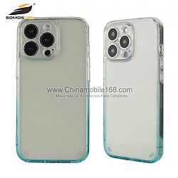 Estuche de transparente en color gradiente con Protección De Lente Para iPhone13/13Pro