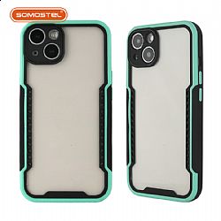 Funda Anti-Choque TPU+PC Transparente Con Marco Brillante Para iPhone13ProMax