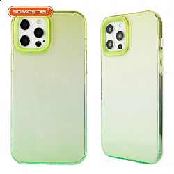 2 IN 1 TPU+PC clear gradient color bumper phone case with precise camera hole