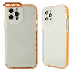 TPU+PC clear transparent bumper phone case with precise camera hole