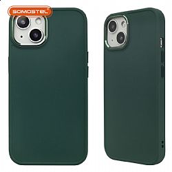 Agujero de lente grande de metal 3 en 1 TPU + PC fundas de aceite de cuero