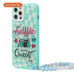 Tong Yan 2 in 1 painted flower shape with beads bracelet TPU+PC phone case