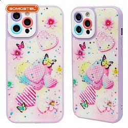 TongYan Two-in-one Painting Epoxy with Dual Color Beads Bracelet TPU+PC Phone Case