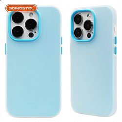 TPU+PC Franela interior 2 en 1 Moldeado por inyección funda teléfono gran agujero