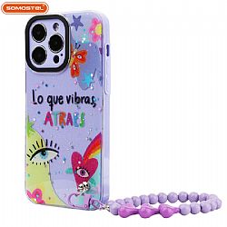 PC+silicona 2 en 1 Epoxy pintura diseño corazón pulseras funda teléfono