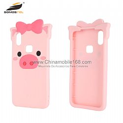 Anti-scratch foldable pink pig silicone case for moto E5/Z3