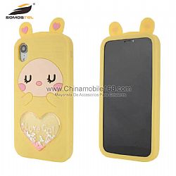 For LGX21/Q6 unique 3D rabbit liquid heart silicone case