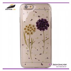 funda para celular estuche TPU Flores secas prensadas real Para Sasmung/Iphone