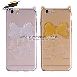 Caucho de TPU transparente Disney cubierta de la caja protectora de Minnie