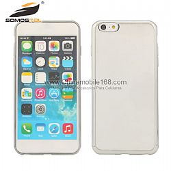 Venta caliente goma Metal tope claro caso cubrir para iphone 6 / iPhone 6 plus