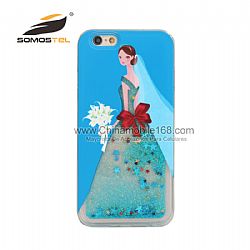 Fashion liquid quicksand dress Girl TPU soft phone case for iphone 6s 6plus