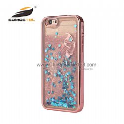 Lujo Ultra Thin Glitter Liquid Quicksand TPU Teléfono de Funda para el iphone  6S